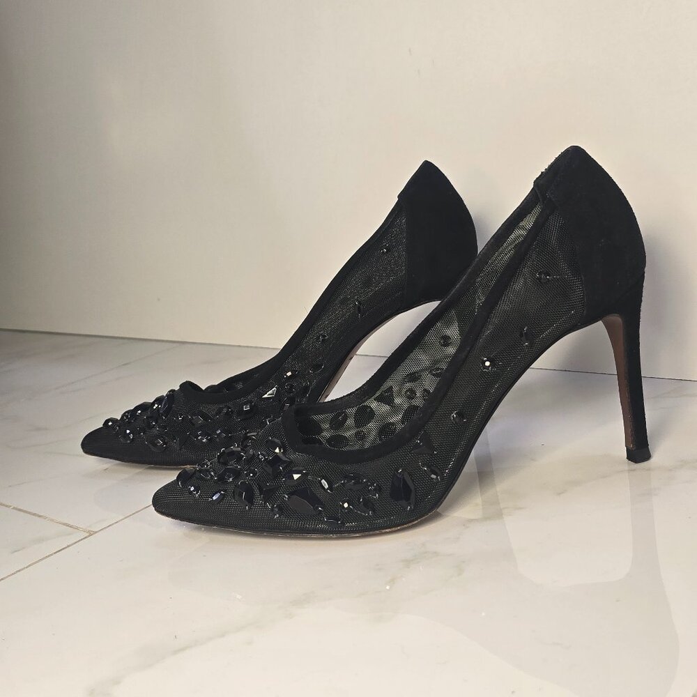 Donald J Pliner Jewelled Mesh Heels